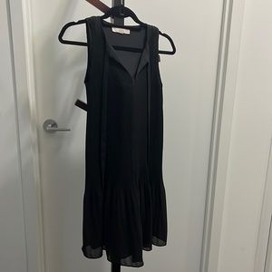 Fun black formal dress with tie neck